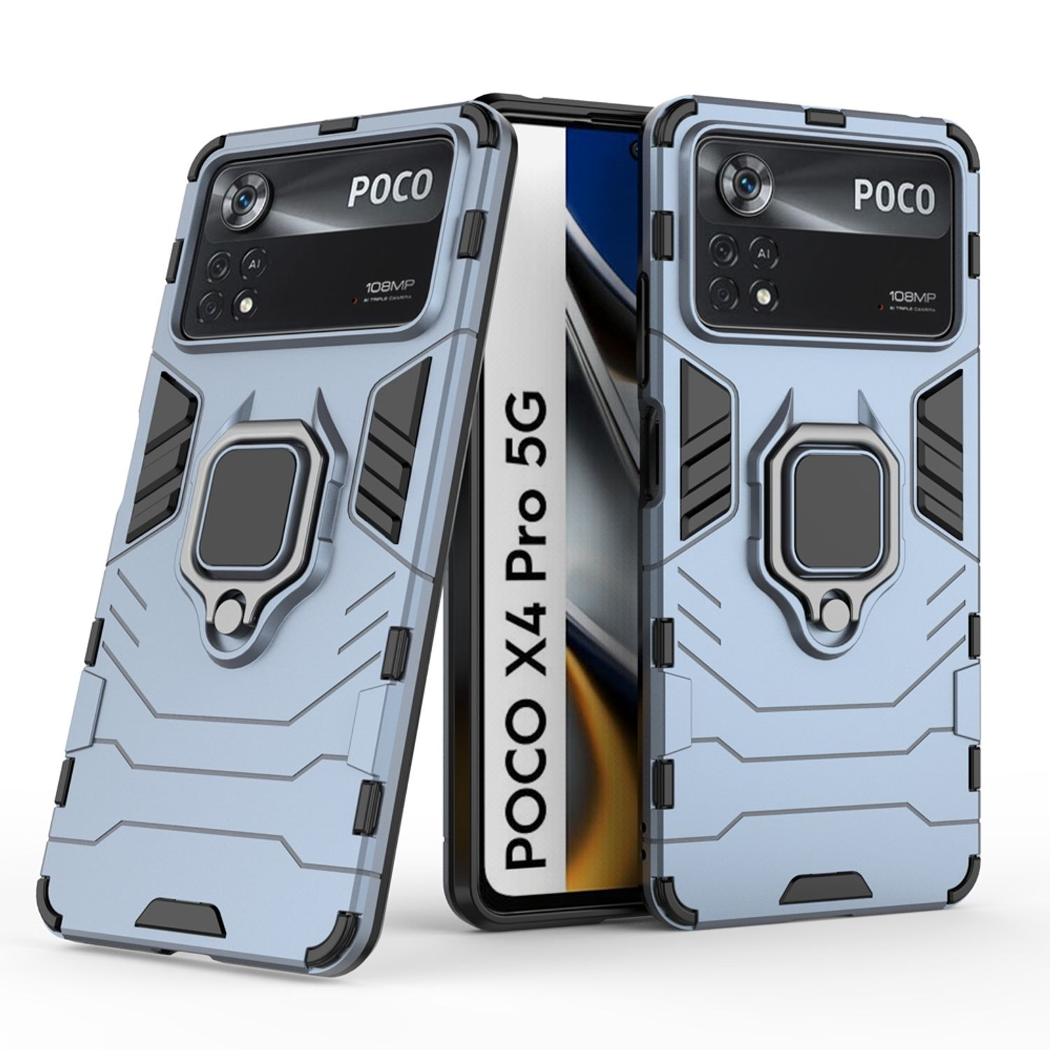 Pro Poco KÖNIG 5G, Xiaomi, Case, X4 Backcover, Navy Blau DESIGN