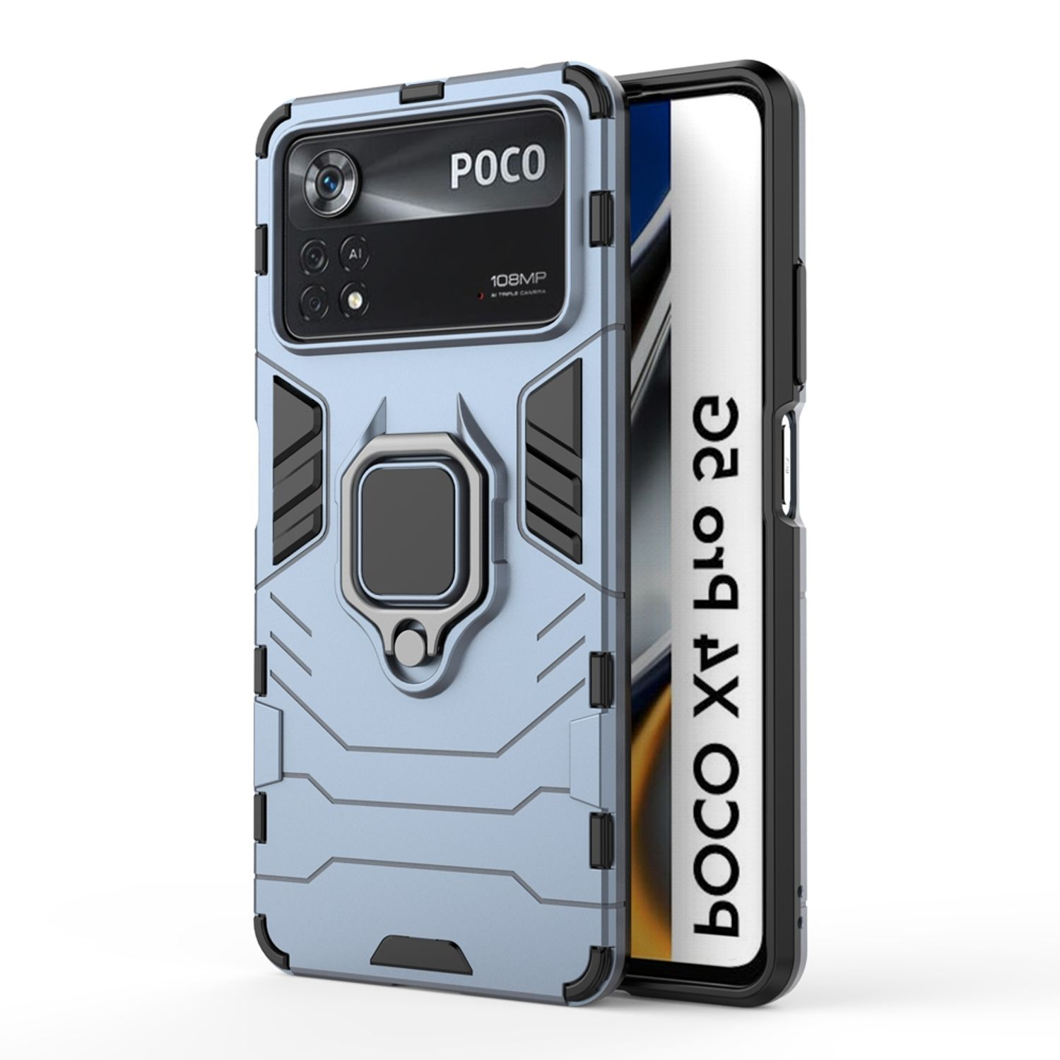 KÖNIG DESIGN Case, 5G, Navy Blau Xiaomi, Poco Backcover, X4 Pro