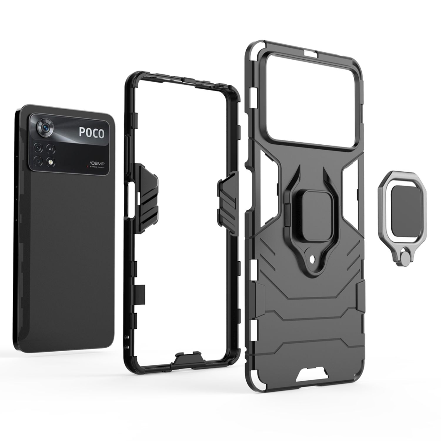 KÖNIG DESIGN Poco Pro X4 Xiaomi, Rot Backcover, Case, 5G