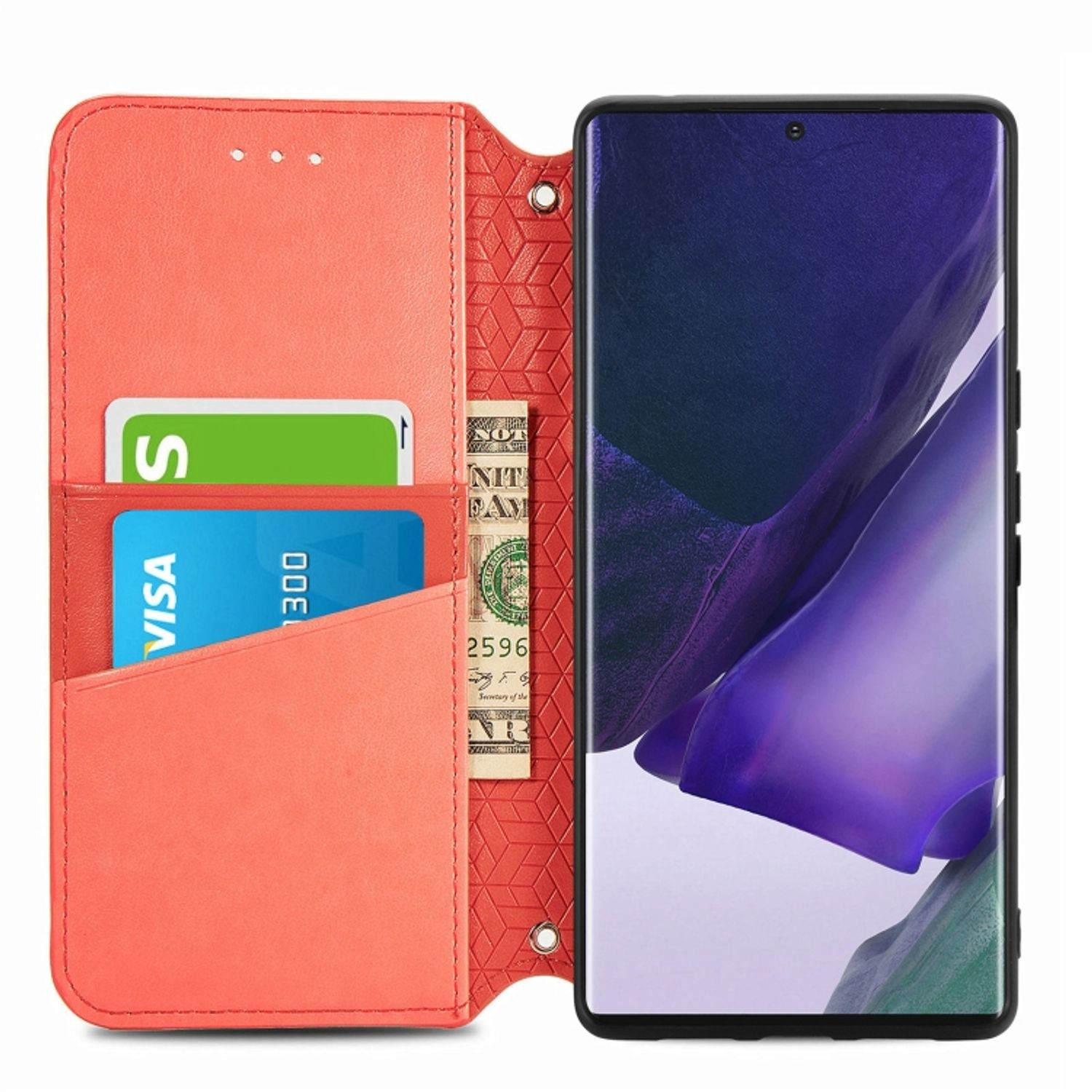 KÖNIG DESIGN Book Case, Bookcover, Galaxy Rot Ultra 5G, S22 Samsung