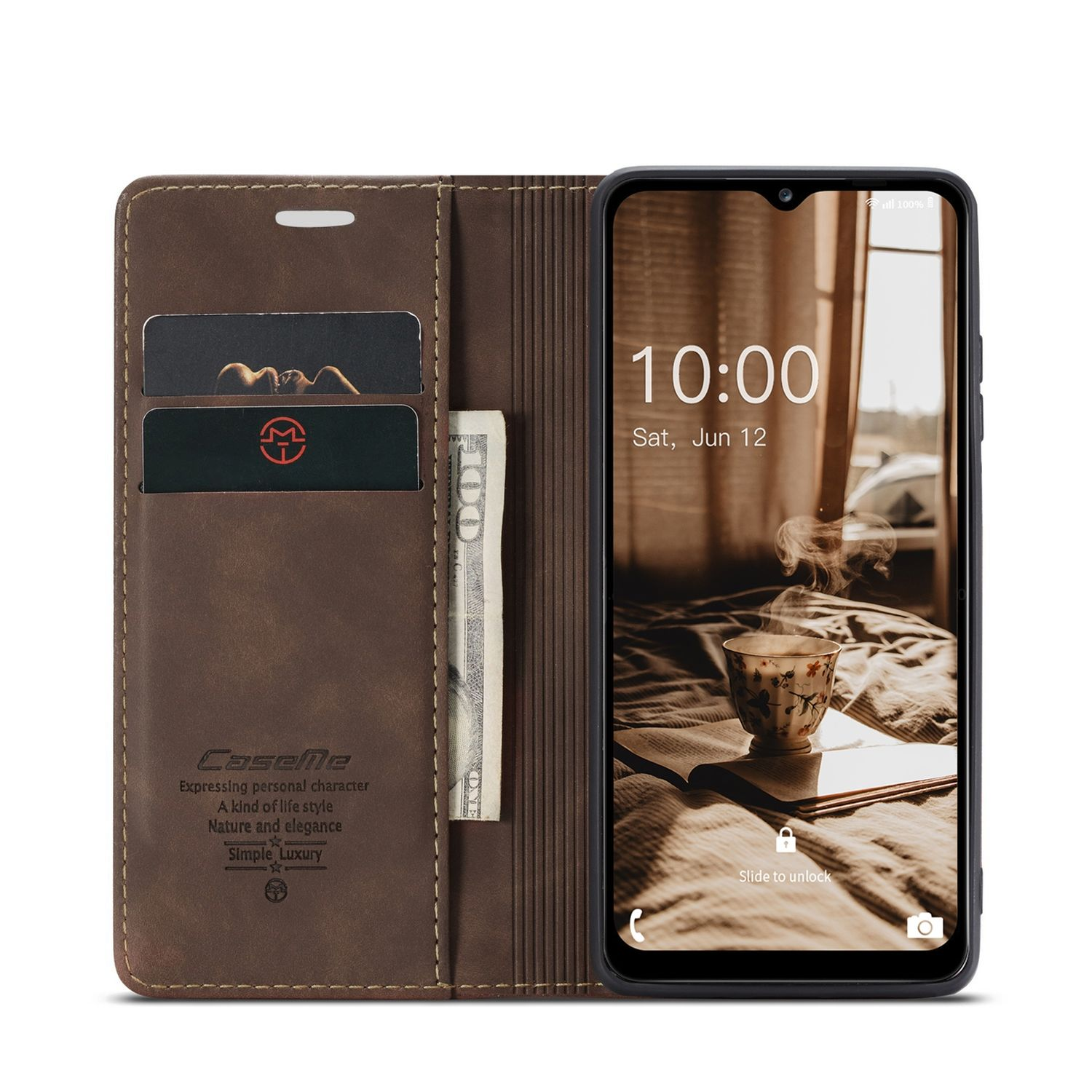 KÖNIG DESIGN Book Case, Galaxy Samsung, A13 5G, Bookcover, Kaffee