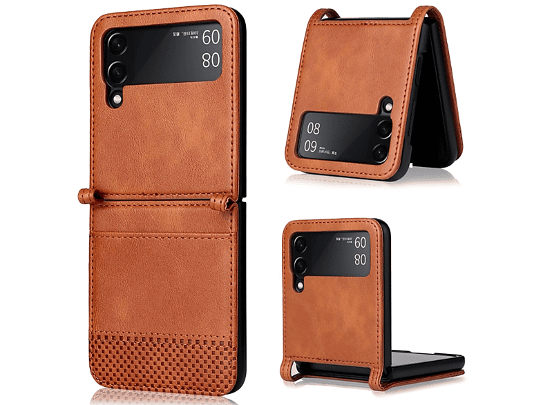 KÖNIG DESIGN Case, Flip3 Samsung, 5G, Braun Galaxy Backcover, Z