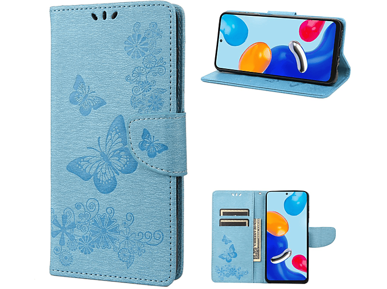KÖNIG DESIGN Book Case, Bookcover, Xiaomi, Redmi Note 11 / Note 11S Global, Blau