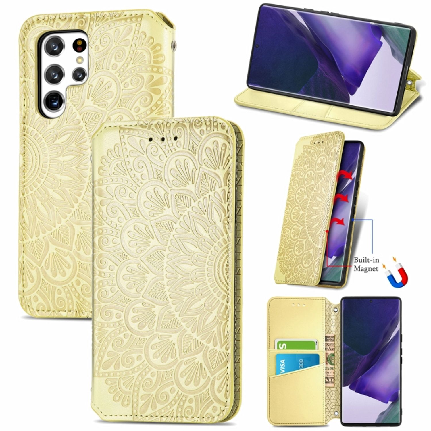 Ultra 5G, Gelb Bookcover, Samsung, Galaxy S22 Book DESIGN KÖNIG Case,