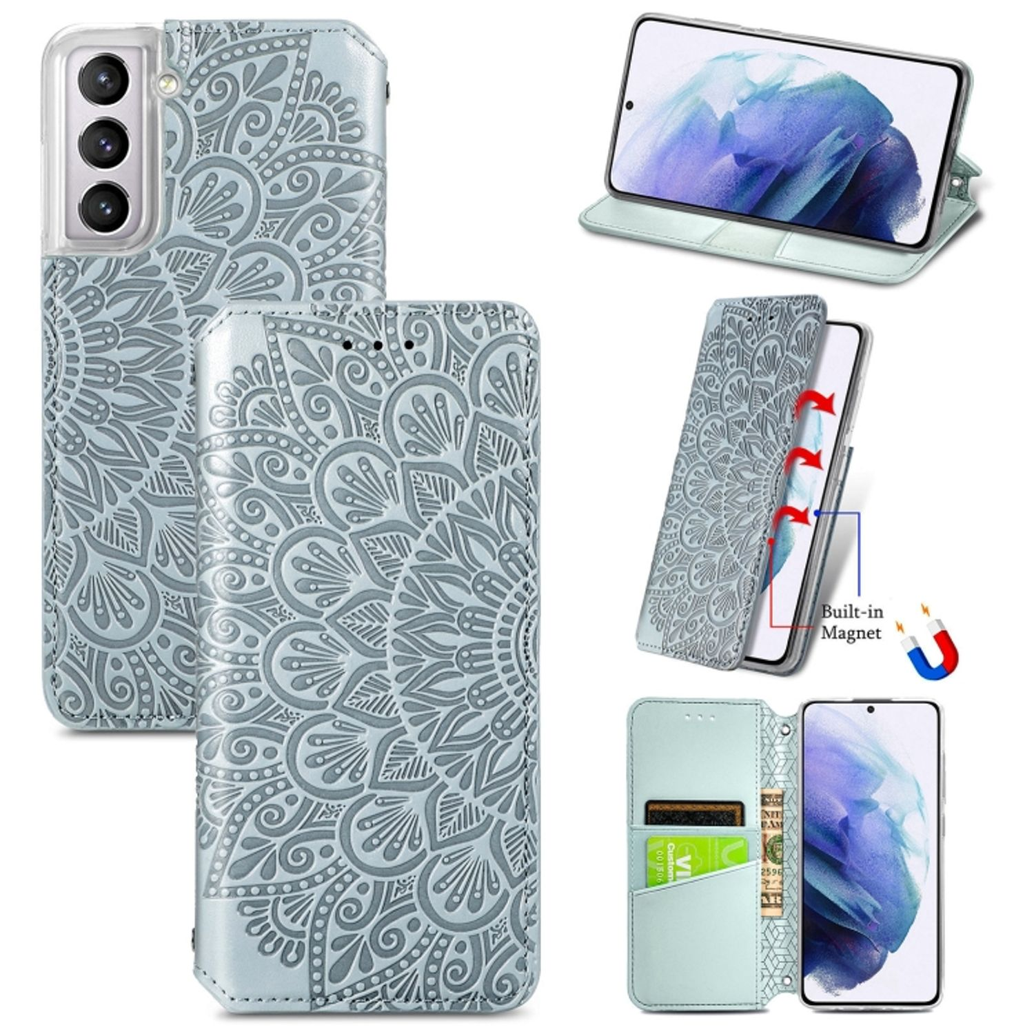 DESIGN Case, Silber KÖNIG Bookcover, Samsung, 5G, Book S22 Galaxy