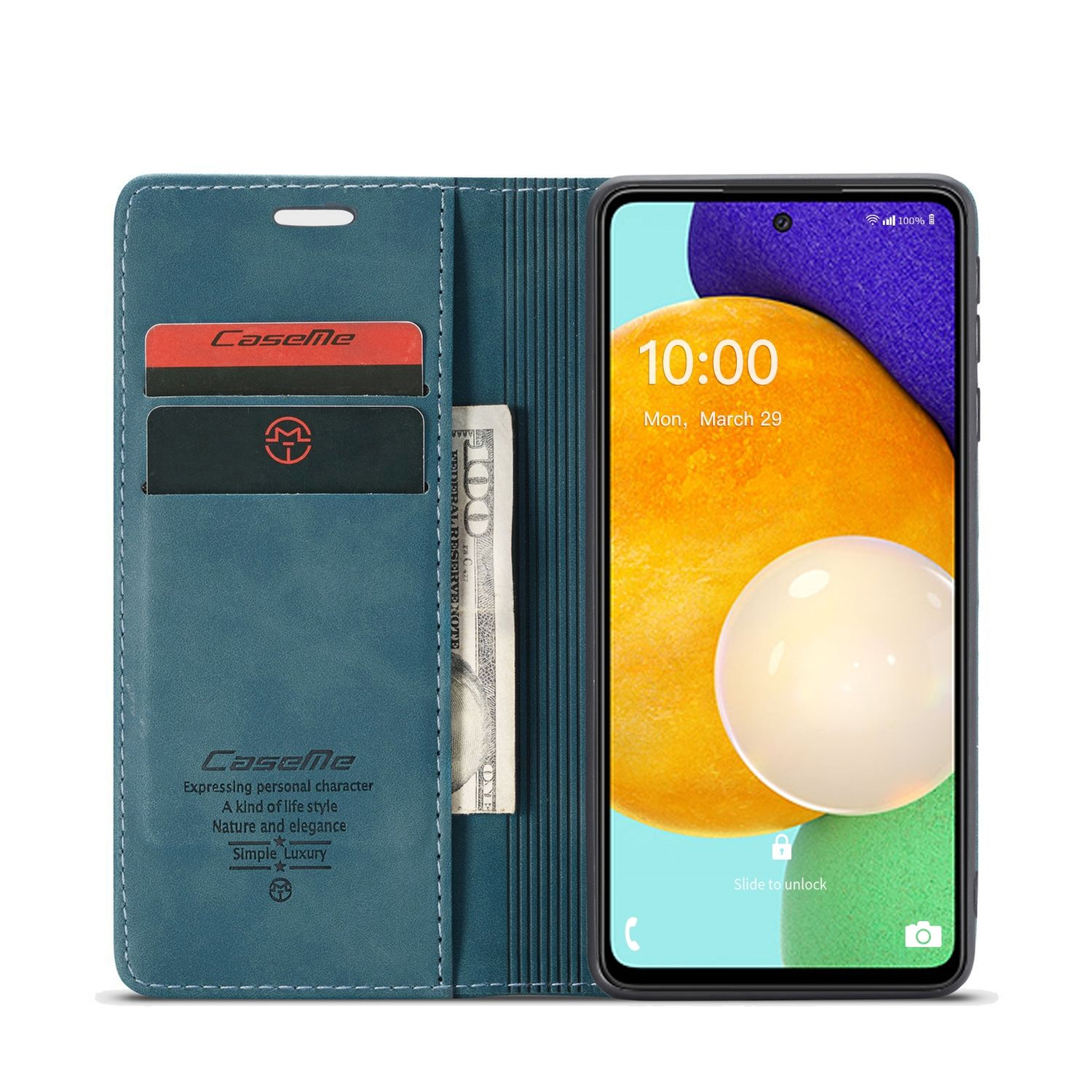 KÖNIG DESIGN 5G, A53 Case, Blau Samsung, Book Bookcover, Galaxy