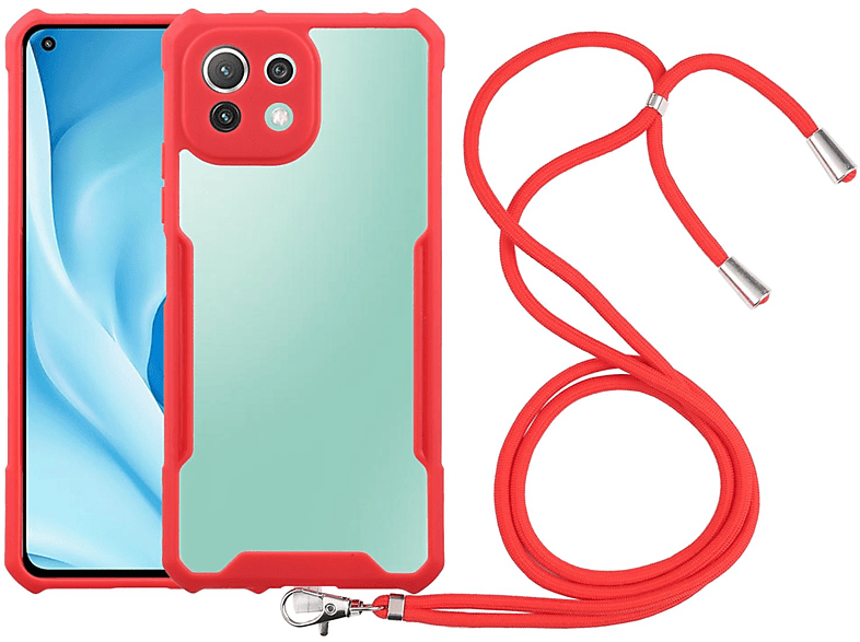 KÖNIG DESIGN Case, Umhängetasche, Xiaomi, Mi 11 Lite, Rot