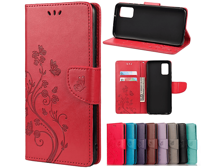 KÖNIG DESIGN Book Case, Bookcover, Xiaomi, Redmi Note 10 5G, Rot