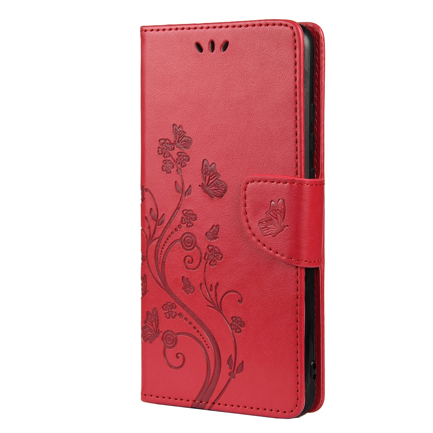 KÖNIG DESIGN Book 5G, Note Redmi Case, Rot Bookcover, 10 Xiaomi