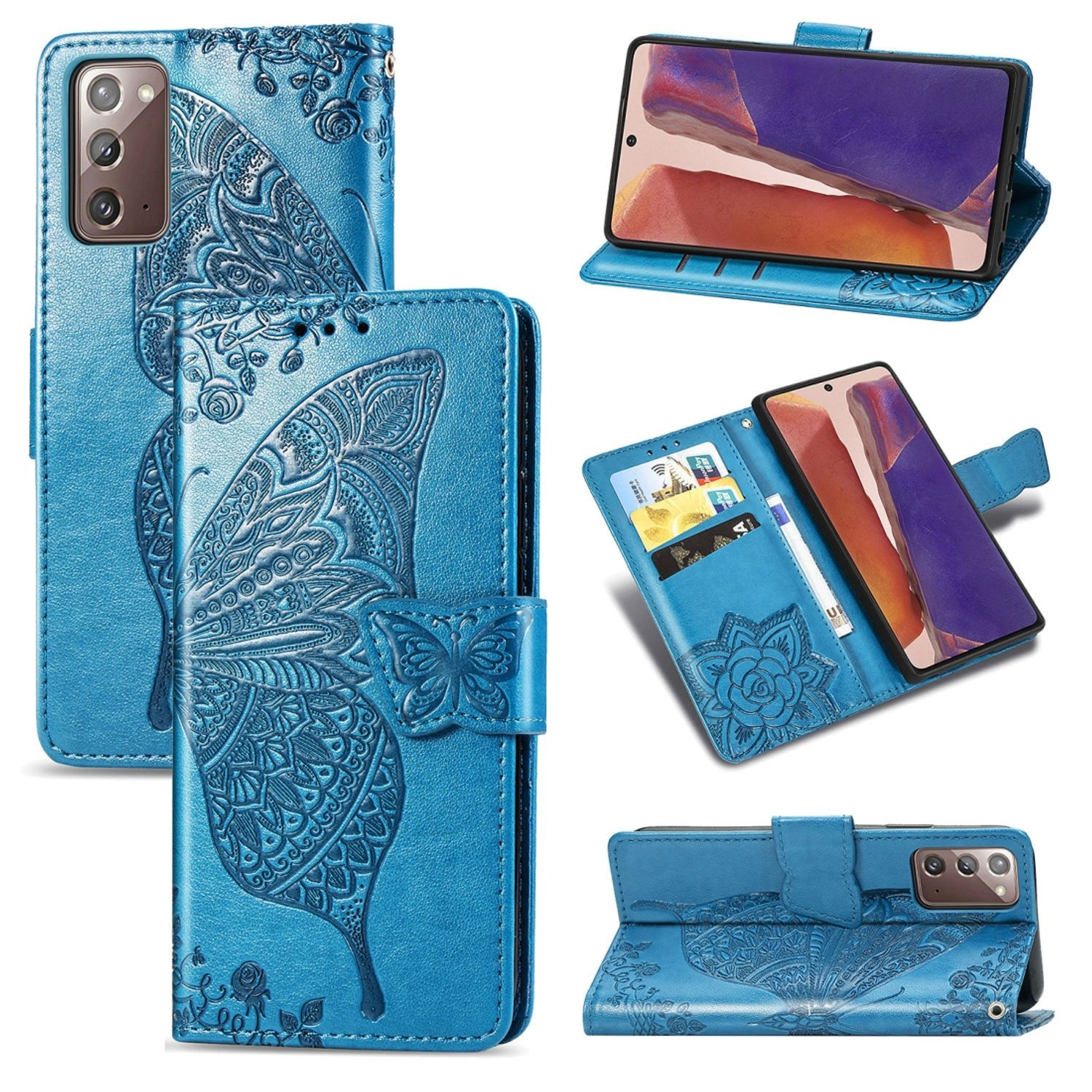 KÖNIG DESIGN Book Case, Samsung, Galaxy 20, Blau Note Bookcover