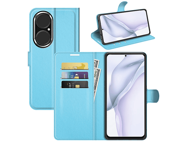 P50, Huawei, DESIGN Case, Bookcover, KÖNIG Book Blau