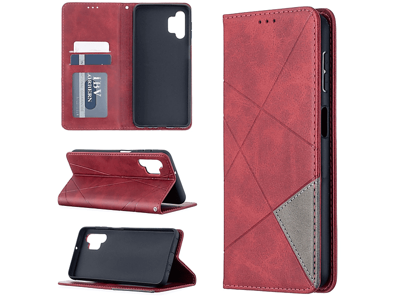 Book A32 Galaxy DESIGN 5G, Rot KÖNIG Case, Samsung, Bookcover,