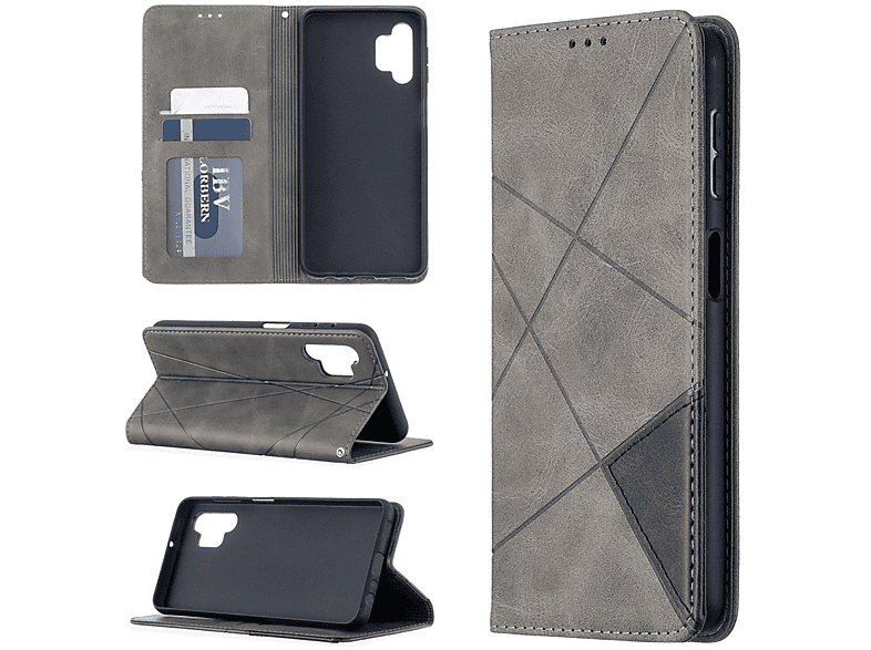 KÖNIG DESIGN Book Case, Grau A32 Samsung, Bookcover, 5G, Galaxy