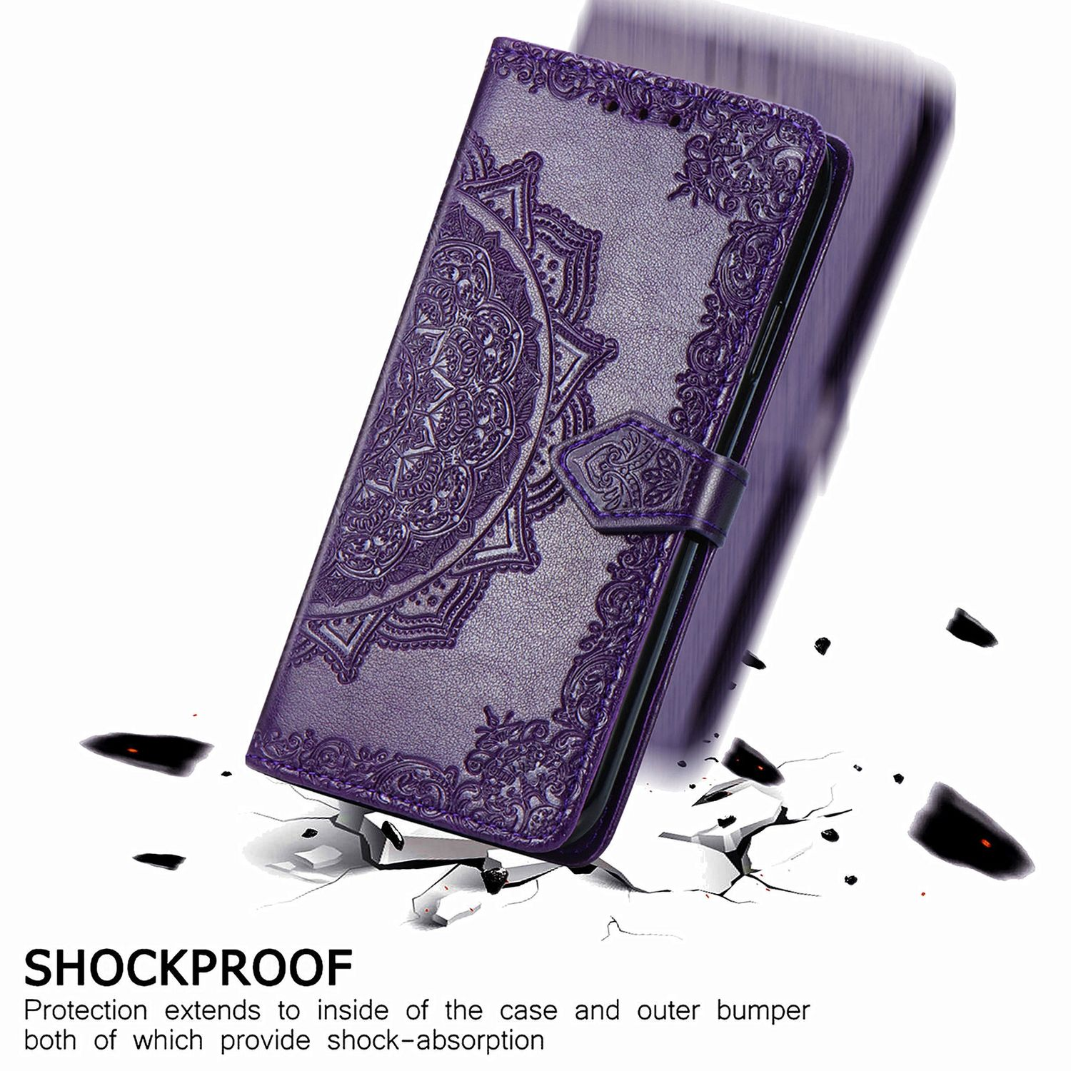 KÖNIG DESIGN Book Case, Bookcover, Samsung, 5 Xcover Violett Galaxy 5s, 