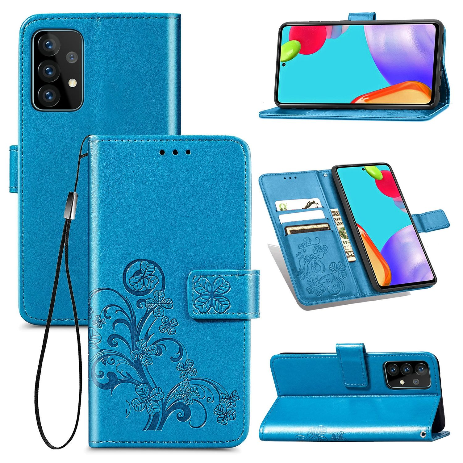 Bookcover, Case, Galaxy Book DESIGN 5G, Samsung, A72 Blau KÖNIG