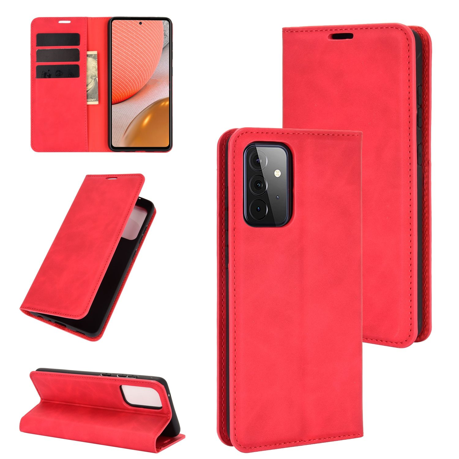 Book Case, A72 Rot Bookcover, Samsung, KÖNIG 5G, Galaxy DESIGN