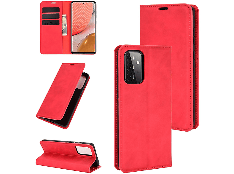 Book Case, A72 Rot Bookcover, Samsung, KÖNIG 5G, Galaxy DESIGN