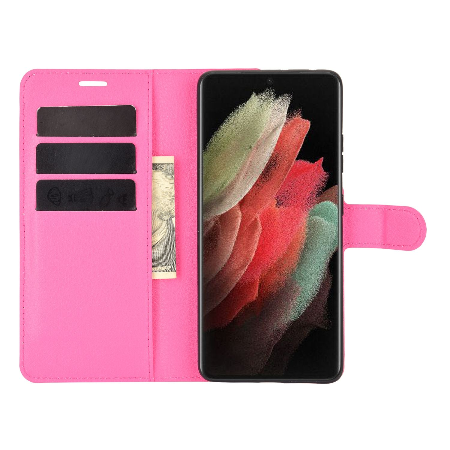 Case, S21 Rosa Book KÖNIG Bookcover, Samsung, DESIGN Ultra, Galaxy