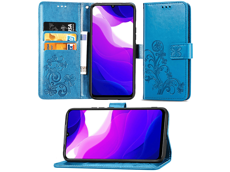 10 Mi Lite Case, DESIGN Book Xiaomi, 5G, Blau KÖNIG Bookcover,