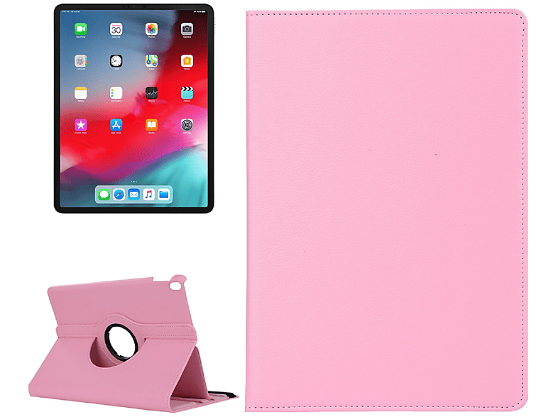 PROTECTORKING Tablethülle Bookcover Case Rotation 360 Grad drehbar Schutzhülle Full Cover für Apple Kunstleder/ Robustes TPU, Pink