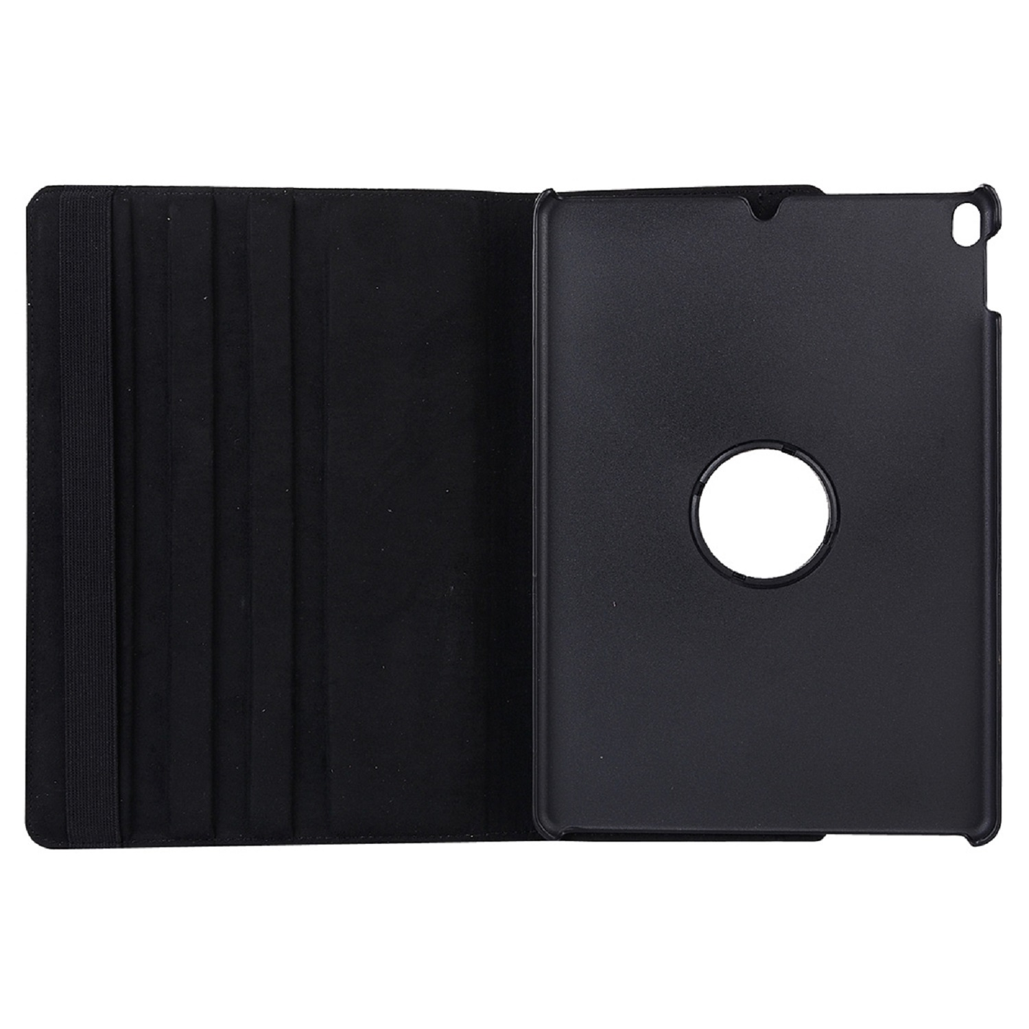 PROTECTORKING Tablethülle Bookcover Case Grad Kunstleder/ Schutzhülle 360 Cover drehbar Full Rotation Robustes für Apple Schwarz TPU