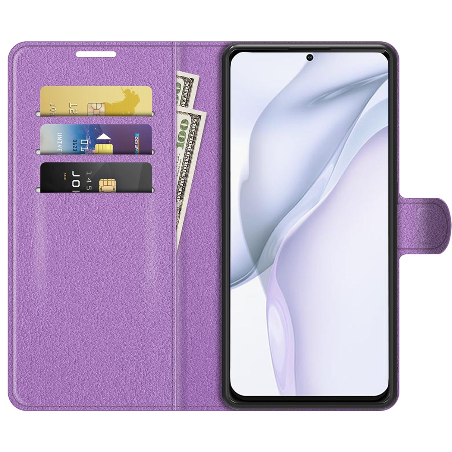 KÖNIG DESIGN Book P50, Violett Case, Huawei, Bookcover