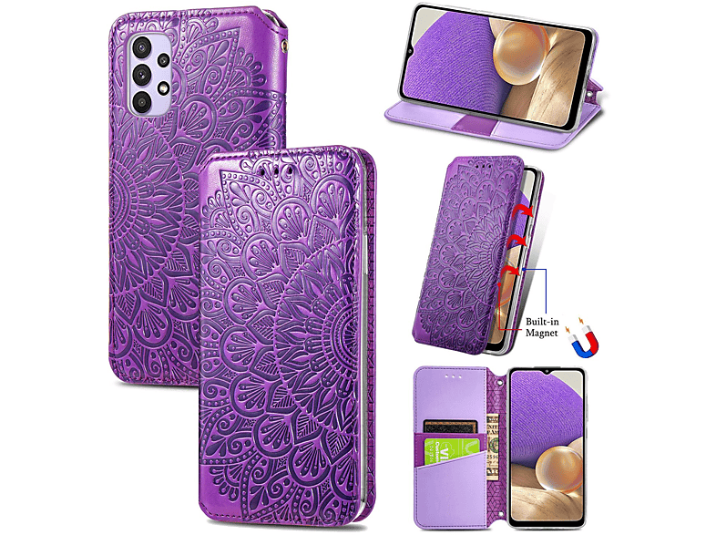 KÖNIG DESIGN Violett A32 Bookcover, Case, Galaxy Book 5G, Samsung