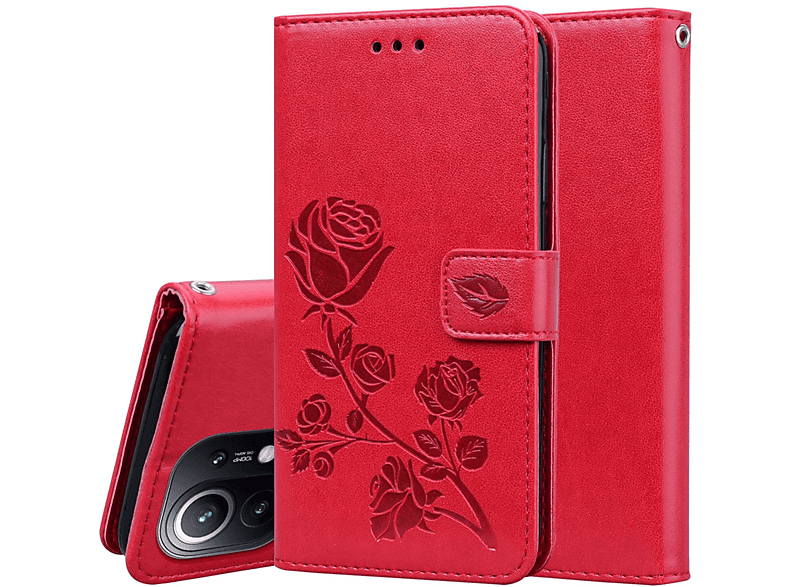 KÖNIG DESIGN Book Case, Bookcover, Xiaomi, Mi 11 Lite, Rot