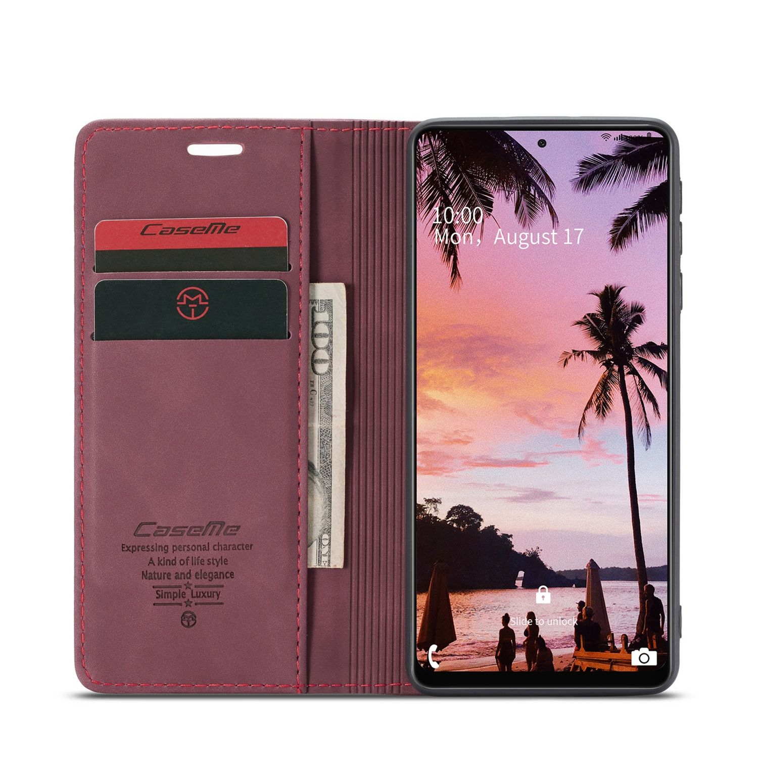KÖNIG DESIGN Book Case, 5G, Samsung, Galaxy Bookcover, Rot A72
