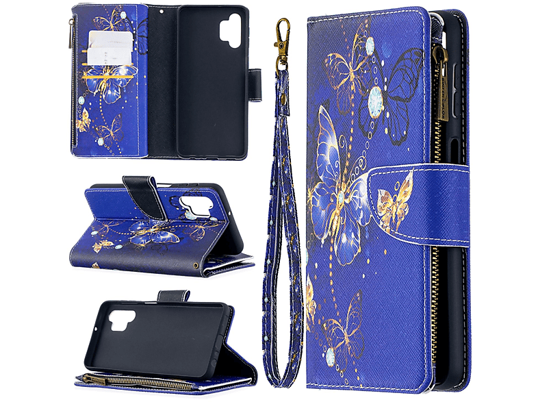 Samsung Galaxy S24 Ultra Handy Hülle - Leder Bookcover Image Series -  blauer Schmetterling