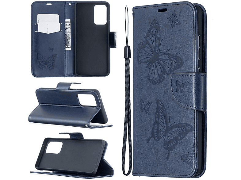 A52 DESIGN / Galaxy Bookcover, 5G Samsung, Blau 4G KÖNIG A52s, Book Case, /