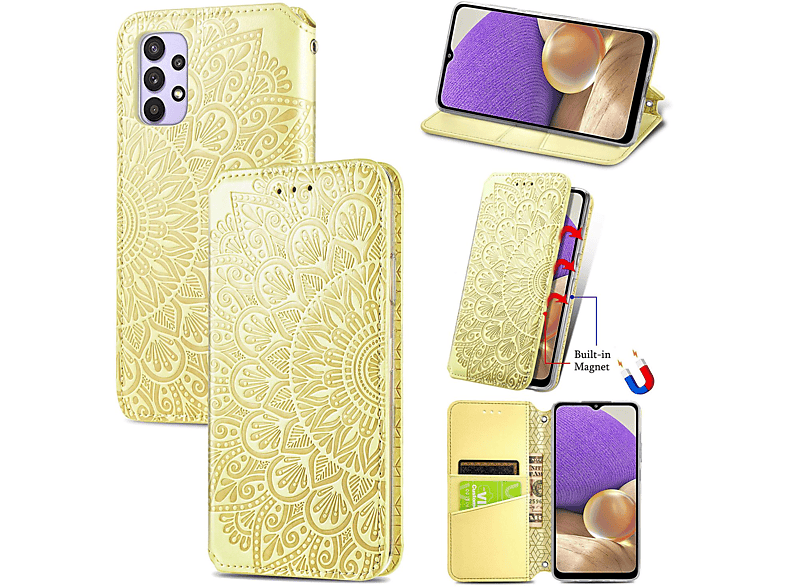 DESIGN Samsung, Galaxy A32 Gelb Book Case, 5G, KÖNIG Bookcover,