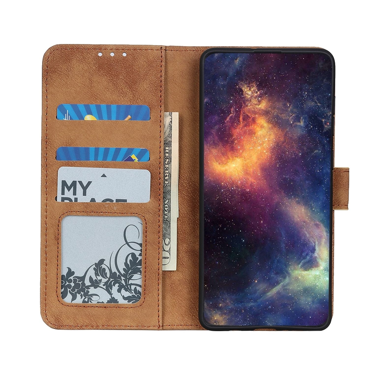 KÖNIG DESIGN Book Case, Bookcover, Galaxy 4G Samsung, Braun A52s, A52 / 5G 
