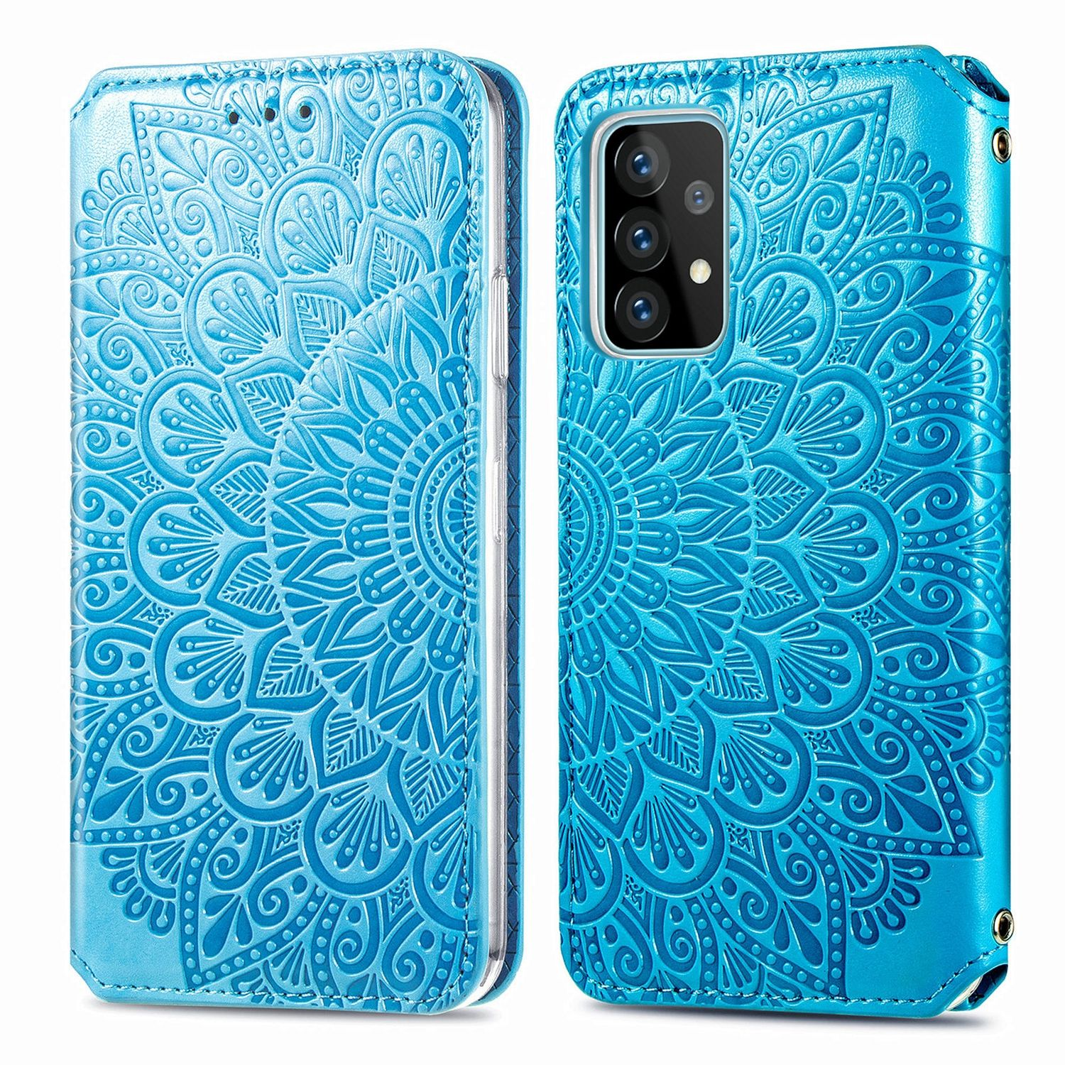 / / Blau DESIGN KÖNIG Case, 5G Galaxy Bookcover, A52s, 4G Book Samsung, A52