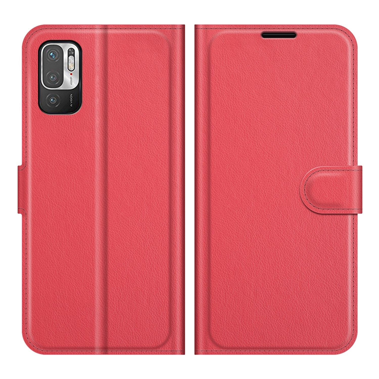 Book Xiaomi, Rot Case, DESIGN Bookcover, Note 10 5G, KÖNIG Redmi