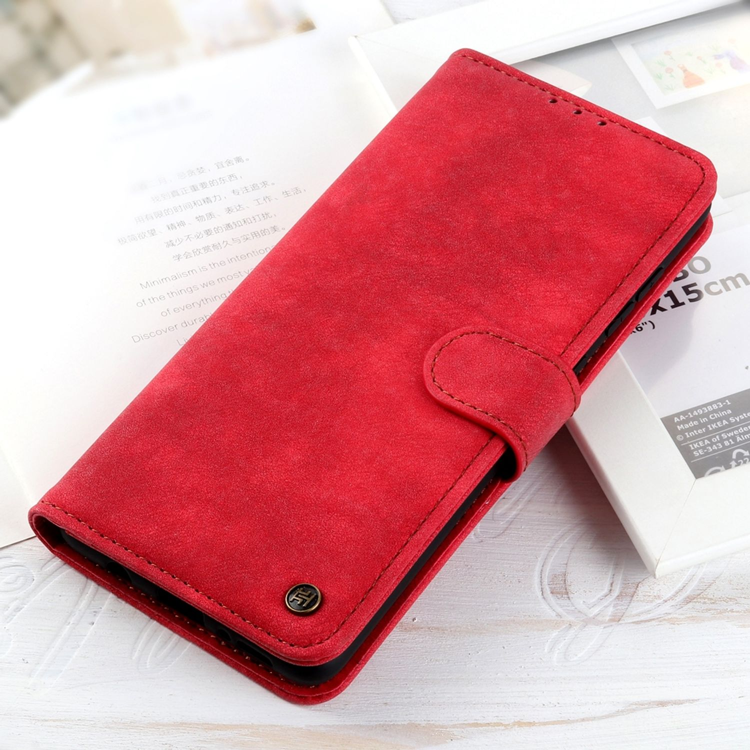 KÖNIG DESIGN Book Xperia III, Bookcover, Rot Case, 10 Sony