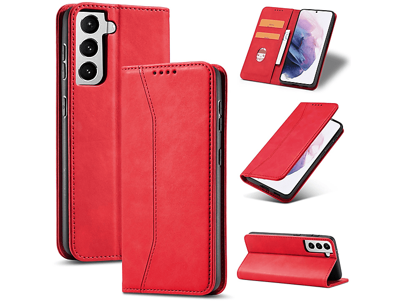 KÖNIG DESIGN Book Case, Bookcover, Samsung, Galaxy S21 Plus, Rot | Bookcover