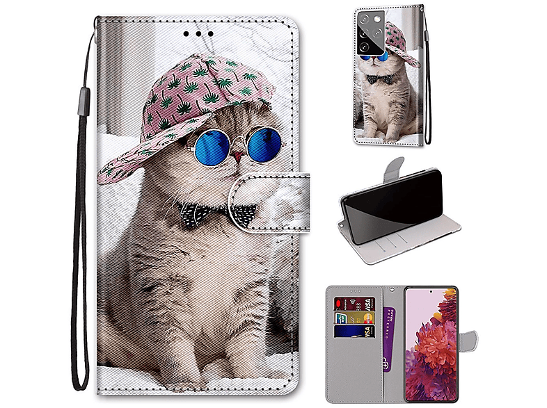 Samsung, Case, Galaxy S21 Ultra, Mehrfarbig Bookcover, KÖNIG Book DESIGN