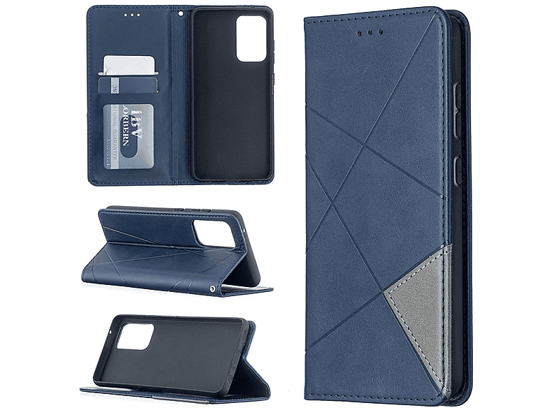 KÖNIG DESIGN Book Case, Bookcover, A52s, A52 / 5G Samsung, Galaxy Blau 4G 