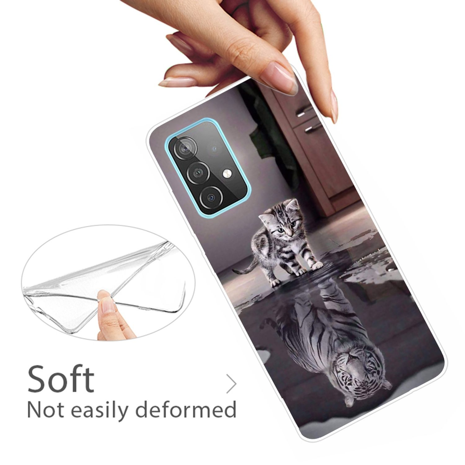 Galaxy Samsung, DESIGN Backcover, A72 Transparent Case, KÖNIG 5G,