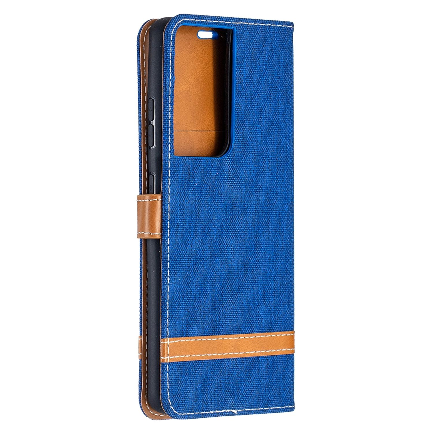 KÖNIG DESIGN Book Ultra, Galaxy Case, S21 Blau Samsung, Bookcover