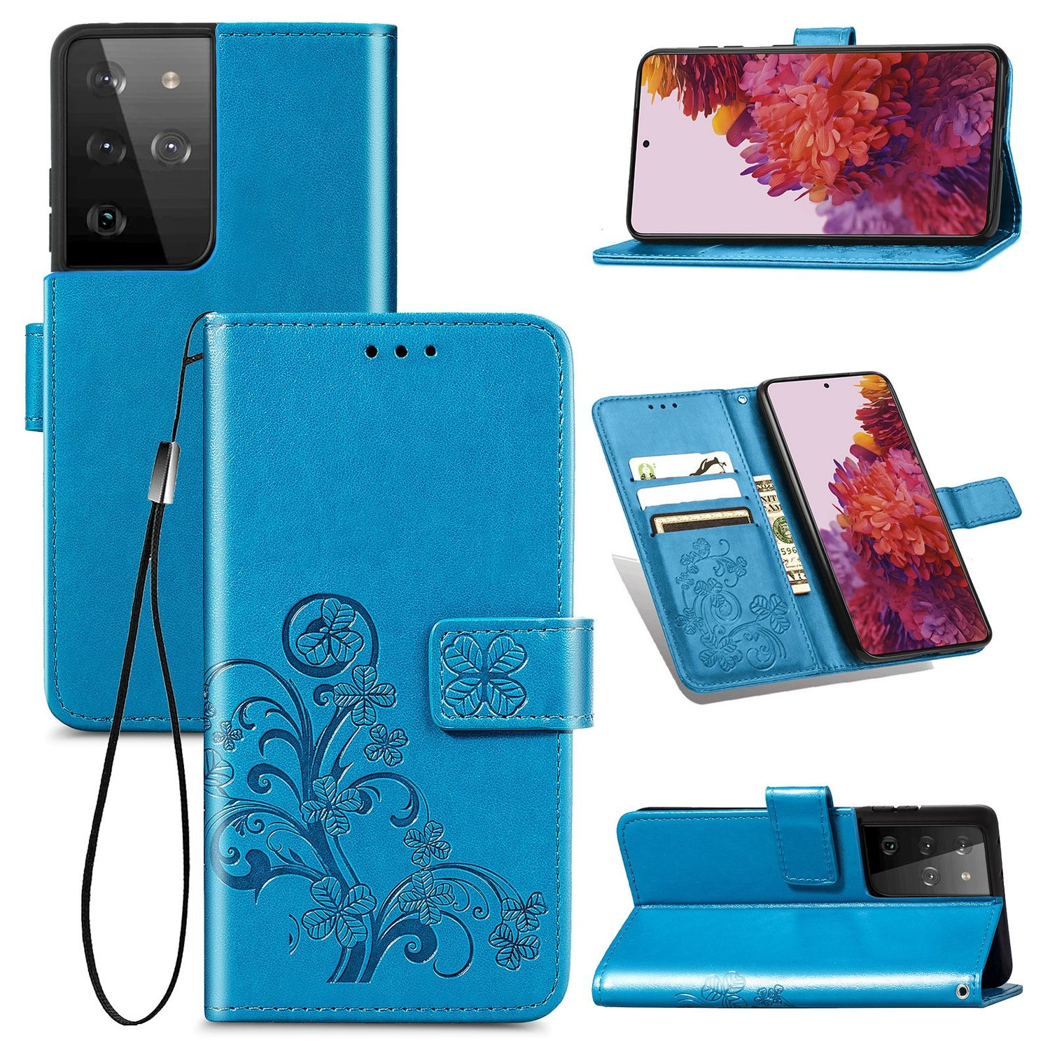 Ultra, Galaxy Blau Bookcover, Book Samsung, DESIGN S21 Case, KÖNIG