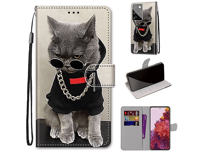 Case, Mehrfarbig Samsung, S21 Galaxy KÖNIG Book DESIGN Ultra, Bookcover,