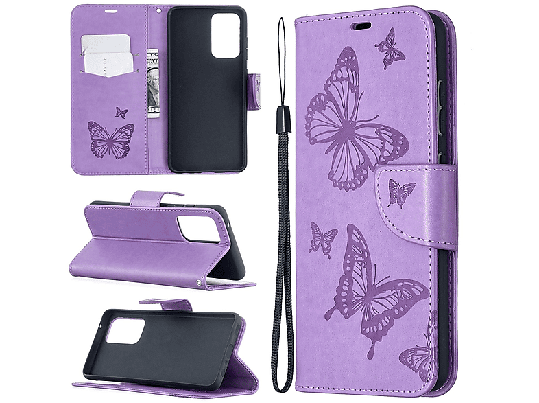 KÖNIG DESIGN Book Case, Bookcover, Samsung, Galaxy A52 4G / 5G / A52s, Violett