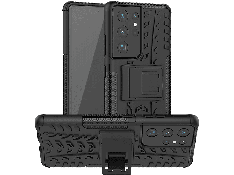 Schwarz Samsung, S21 Ultra, Case, KÖNIG DESIGN Backcover, Galaxy