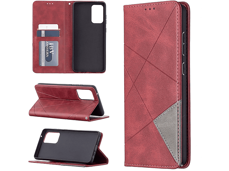 KÖNIG DESIGN Book Case, Bookcover, Samsung, Galaxy A72 5G, Rot