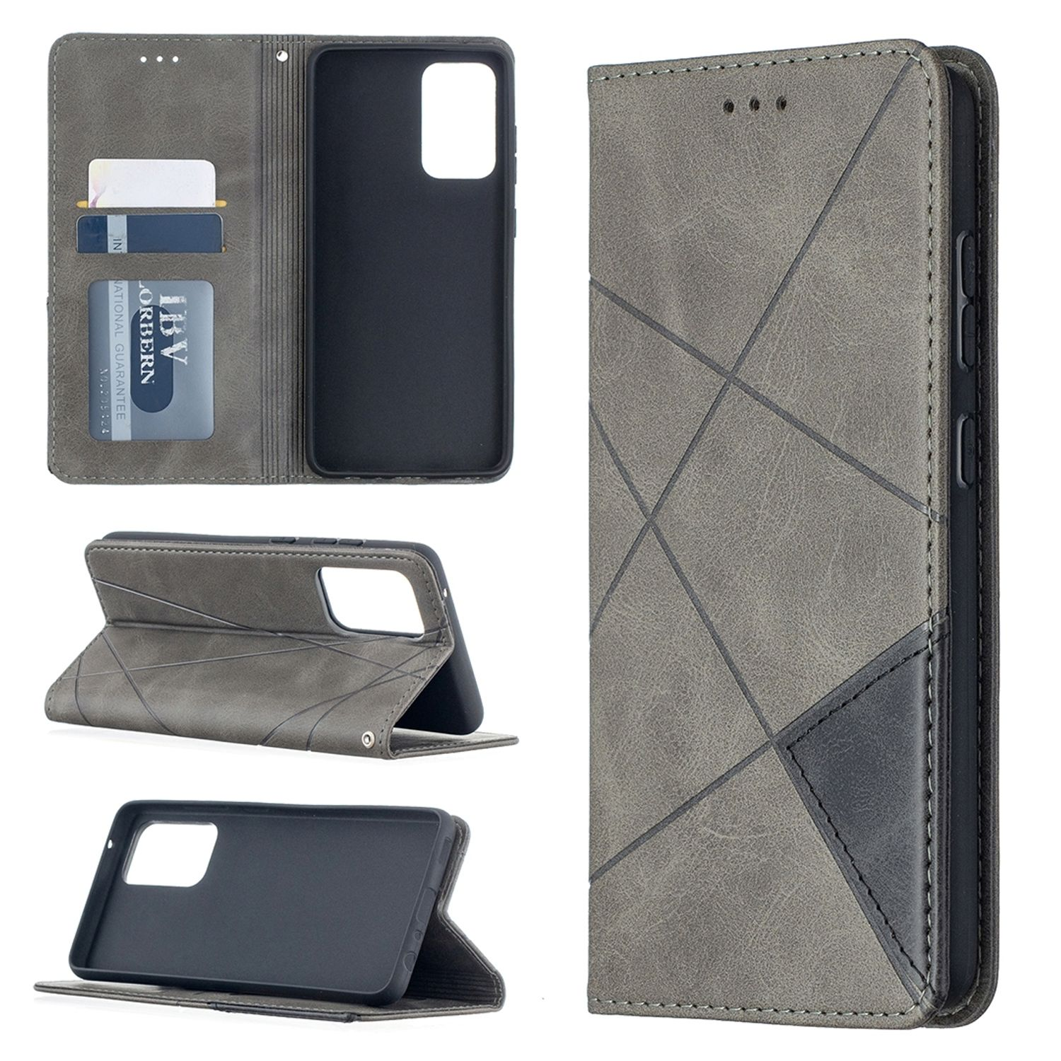 KÖNIG DESIGN Book A52s, Case, A52 5G Bookcover, Samsung, / 4G Galaxy / Grau