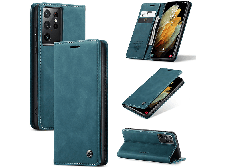 S21 Galaxy DESIGN Book KÖNIG Blau Bookcover, Case, Ultra, Samsung,