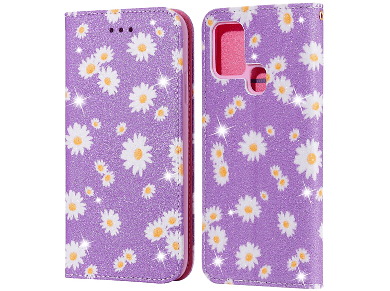 KÖNIG DESIGN Book Case, Bookcover, Samsung, Galaxy A21s, Violett