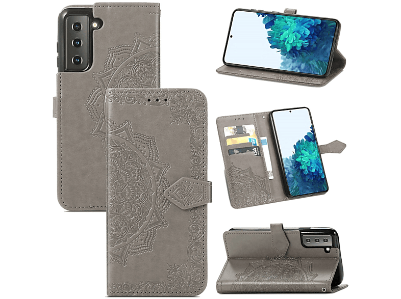 KÖNIG DESIGN 5G, Book Galaxy Samsung, Grau Bookcover, S22 Plus Case